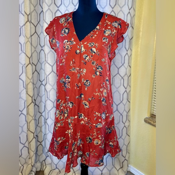 EUC Joie Tandoori Red Silk Almarie B Mini Dress - Picture 3 of 13